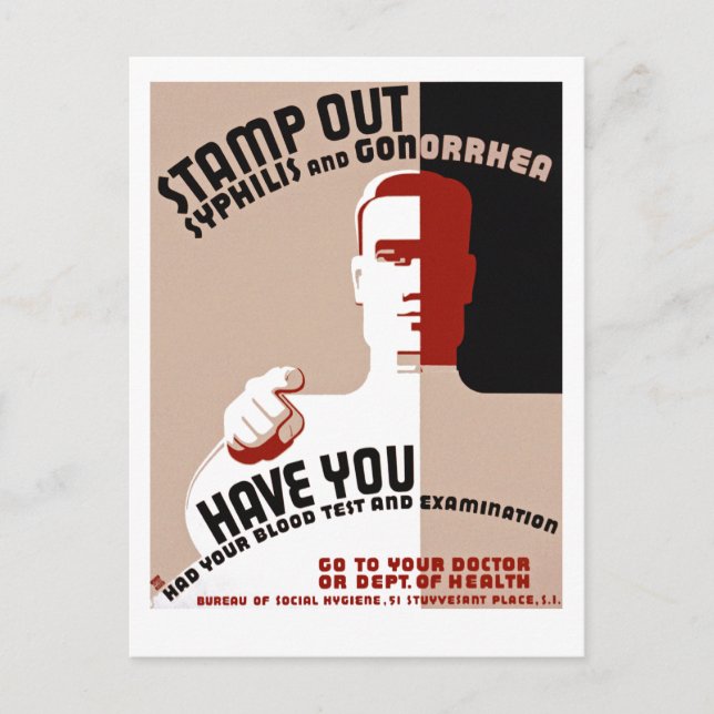 Cartão Postal Sífilis e Gonorreia de Saída (Frente)