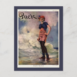 Cartão Postal Siga o Cobrir Flag Vintage Magazine.
