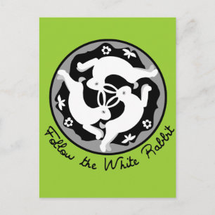 Cartão Postal Siga o coelho branco