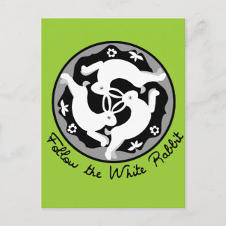 Cartão Postal Siga o coelho branco
