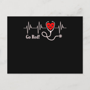 Cartão Postal Siga o Red Heartbeat Doença Cardíaca Percepção Sob