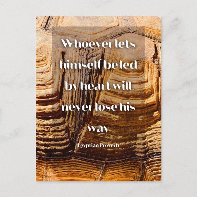 Cartão Postal Siga seu coração Proverbo Egípcio Inspiracional (Frente)