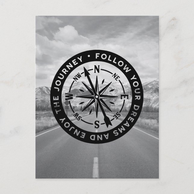 Cartão Postal Siga seus sonhos e aproveite a viagem (Frente)