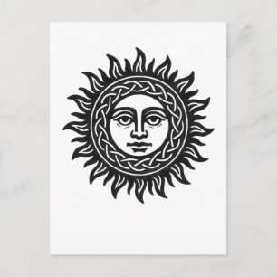 Cartão Postal Sigilo Solar Visage – Camiseta Emblema do Sol Negr