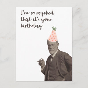 Cartão Postal Sigmund Freud Divertido Aniversário Psicanalítico