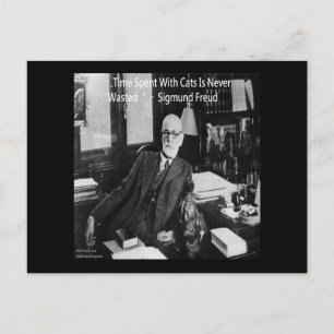 Cartão Postal Sigmund Freud Em Seu Escritório E Engraçada Cota