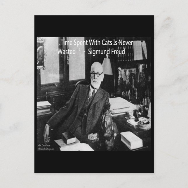 Cartão Postal Sigmund Freud Em Seu Escritório E Engraçada Cotaçã (Frente)