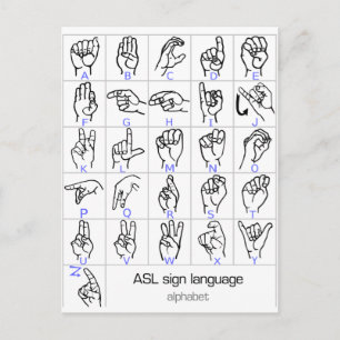 Cartão postal SIGN LANGUAGE ALPHABET