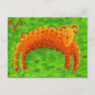 Cartão Postal Signo Aries Horóscopo Zodíaco