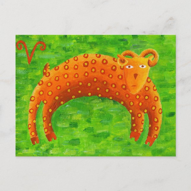Cartão Postal Signo Aries Horóscopo Zodíaco (Frente)