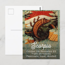Cartão Postal Signo do zodíaco Escorpião o Escorpiao Aniversário