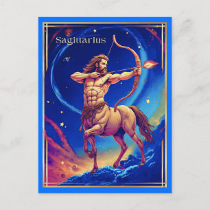 Cartão Postal Signo do Zodíaco Sagitário como o Arqueiro Celesti