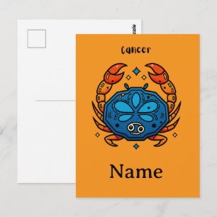 Cartão Postal Signo Zodiacal Câncer Pop Art - Caranguejo Celesti