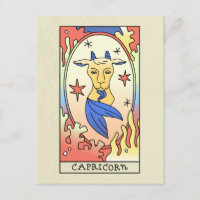 Signo Zodiacal de Capricórnio Arte Abstrato Vintag