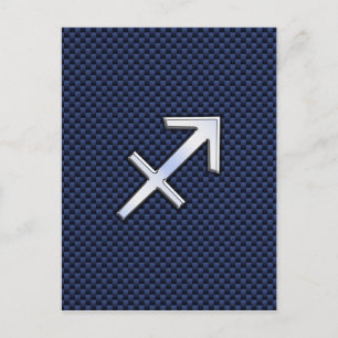 Cartão Postal Signo Zodiacal Sagitário em Decoração de Fibra de 
