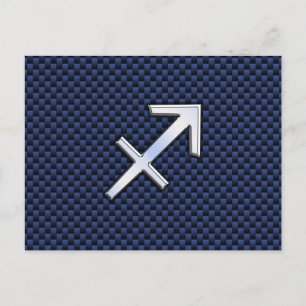 Cartão Postal Signo Zodiacal Sagitário no Estilo Fibra de Carbon