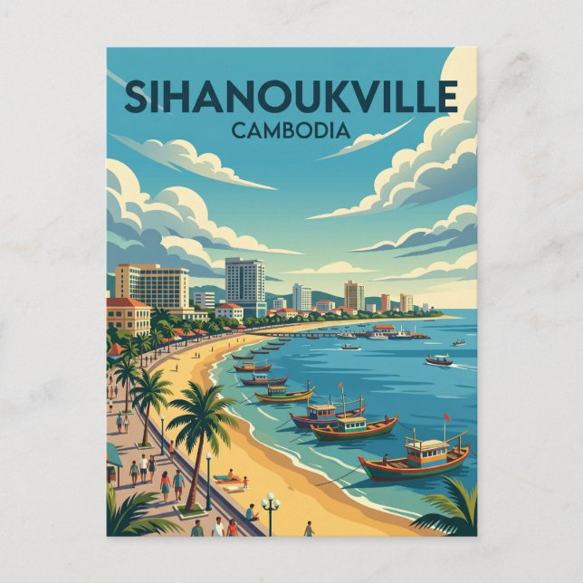 Cartão Postal Sihanoukville Camboja (Frente)