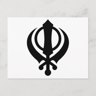 Cartão Postal Sikh Khanda Black