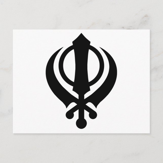 Cartão Postal Sikh Khanda Black (Frente)
