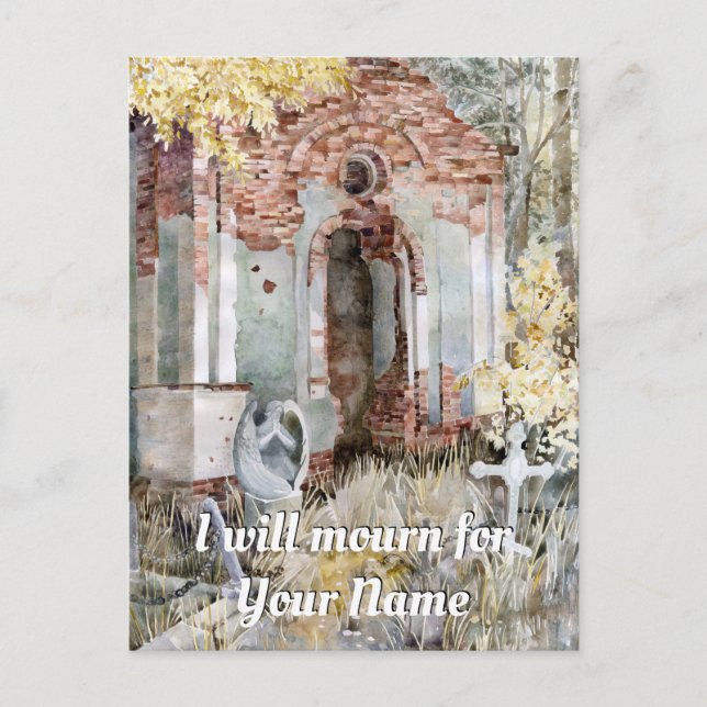 Cartão Postal Silêncio eterno no cemitério  (Frente)