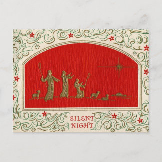 Cartão Postal Silent Night Christmas Vintage Postcard