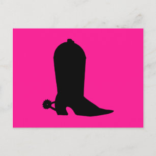 Cartão Postal Silhouette Boot Cowboy