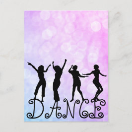 Cartão Postal Silhouette Dancers Bokeh Dance