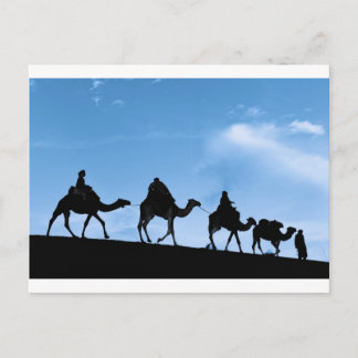Cartão Postal Silhouette de Camel Caravan