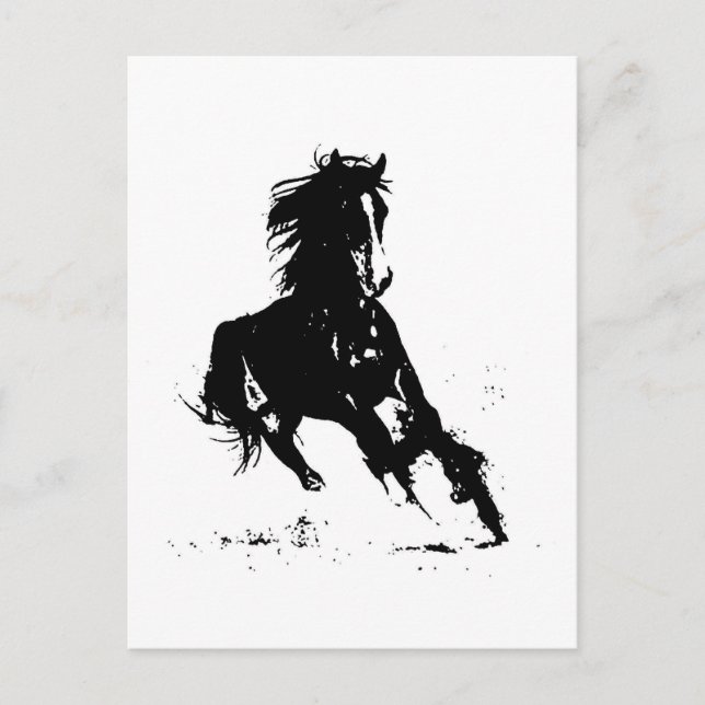 Cartão Postal Silhouette de Cavalo (Frente)