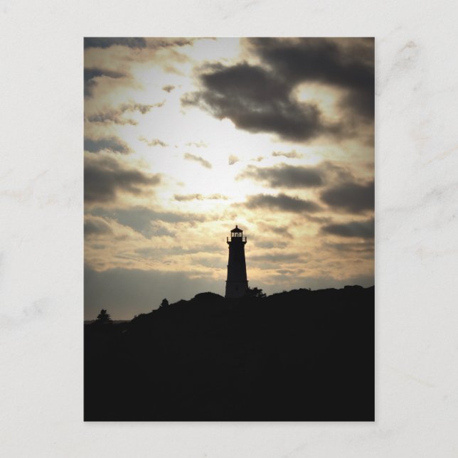 Cartão Postal Silhouette de Farol (Frente)