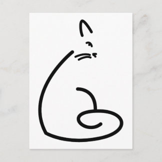 Cartão Postal Silhouette de Gato Suave Artístico