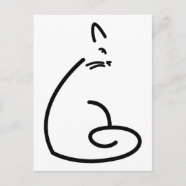 Cartão Postal Silhouette de Gato Suave Artístico