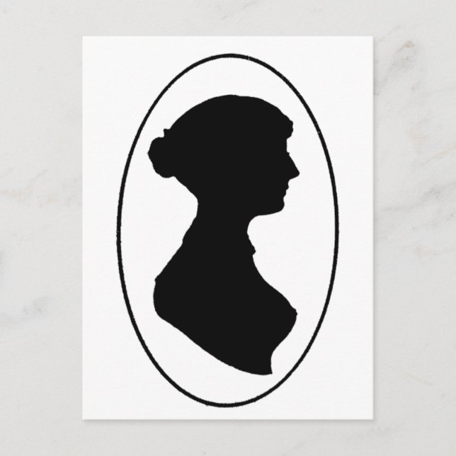 Cartão Postal Silhouette de Jane Austen (Frente)
