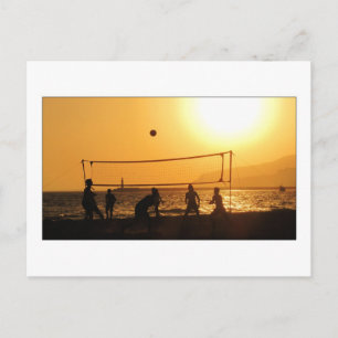 Cartão Postal Silhouette de Voleibol