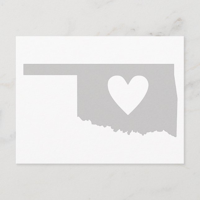 Cartão Postal Silhouette do estado de Heart Oklahoma (Frente)