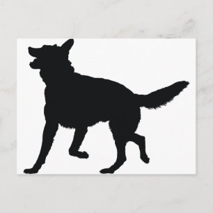 Cartão Postal Silhouette german shepherd