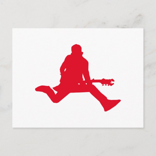 Cartão Postal Silhouette, Jogador de Violão Vermelho (Frente)