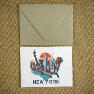 Cartão Postal Silhouette Skyline de Nova York