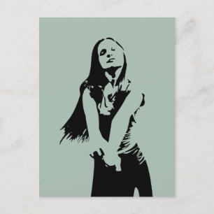 Cartão Postal Silhout Black Dancing Girl