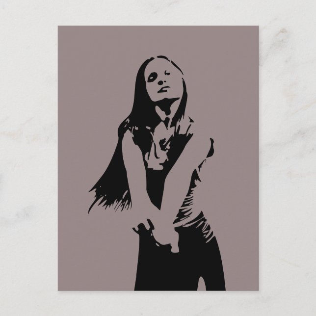 Cartão Postal Silhout Black Dancing Girl (Frente)