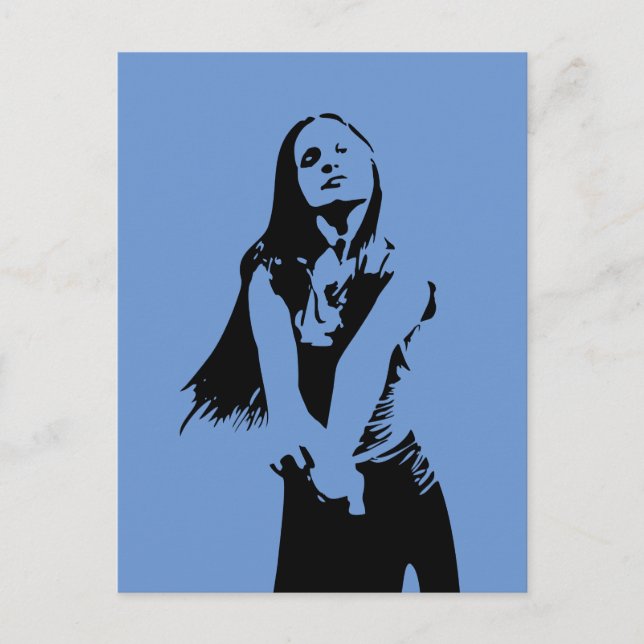 Cartão Postal Silhout Black Dancing Girl (Frente)