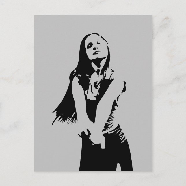 Cartão Postal Silhout Black Dancing Girl (Frente)