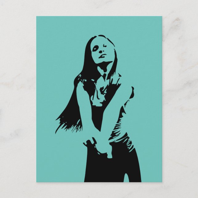 Cartão Postal Silhout Black Dancing Girl (Frente)