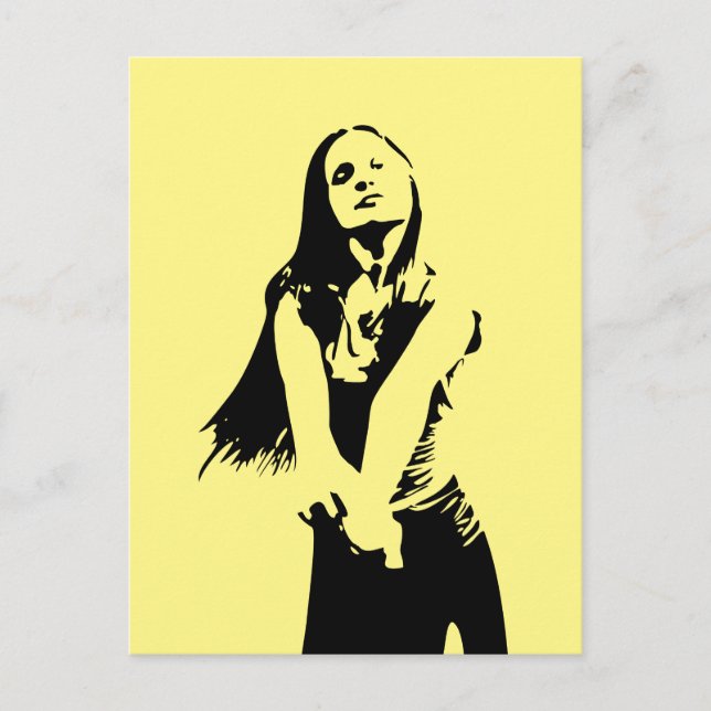 Cartão Postal Silhout Black Dancing Girl (Frente)