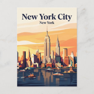 Cartão Postal Silhueta da Cidade de Nova York EUA