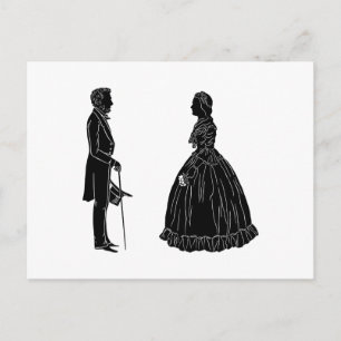Cartão Postal silhueta de abraham lincoln mary todd lincoln