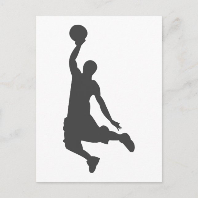 Cartão Postal Silhueta de basquete Slam Dunk (Frente)