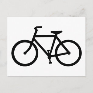 Cartão Postal silhueta de bicicleta