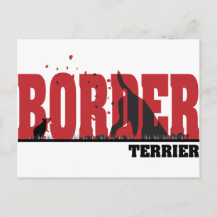 Cartão Postal Silhueta de Border Terrier