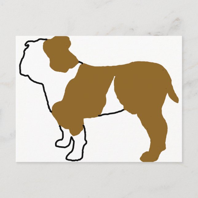 Cartão Postal silhueta de buldogue (Frente)